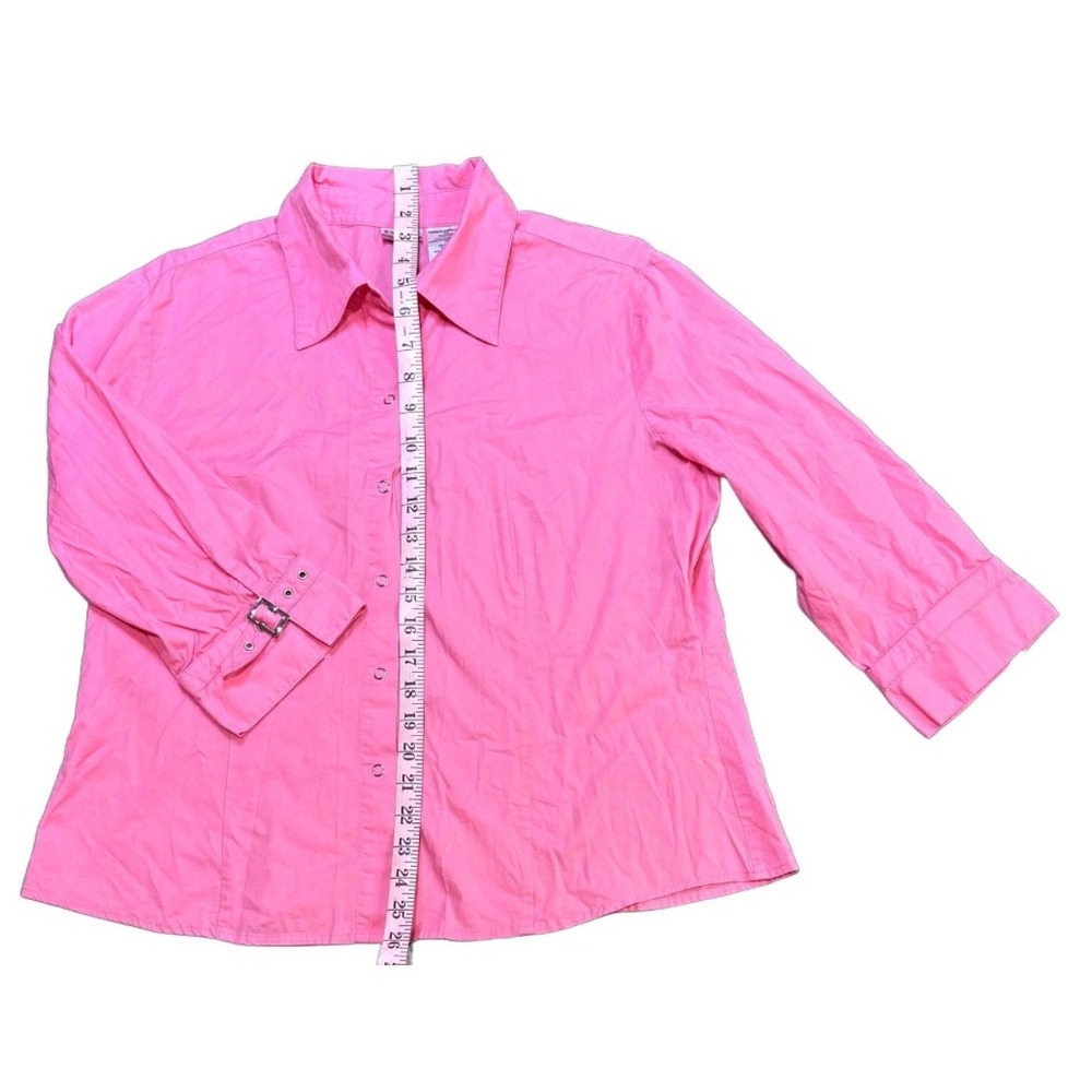 No Boundaries Pink Carousel‎ Button Up Shirt Junior XL Adjustable Sleeve - Picture 3 of 5
